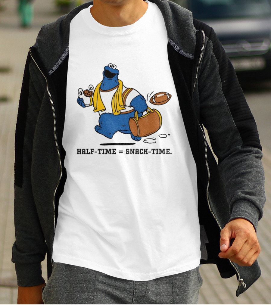 Cookie Monster Halftime Snack Time Football Fun T-Shirt