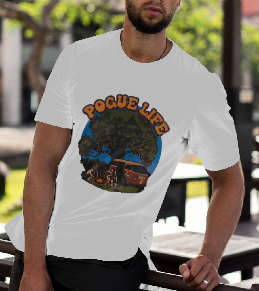 Pogue Life Camping Van Adventure Under Tree With Friends T-Shirt