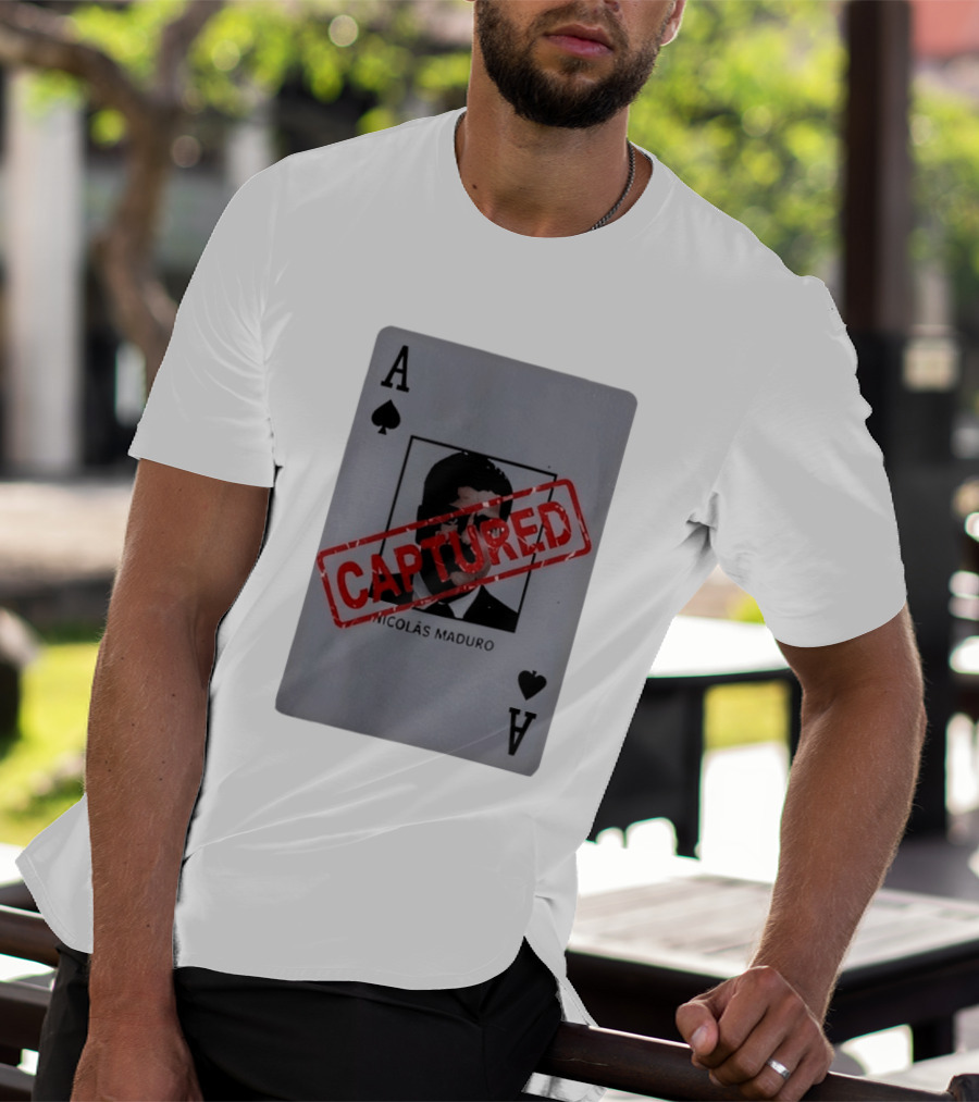 Nicolas Maduro Ace Of Spades Playing Card Captured Stamp T-Shirt