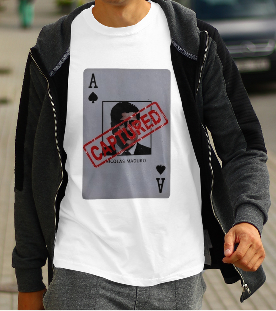 Nicolas Maduro Ace Of Spades Playing Card Captured Stamp T-Shirt
