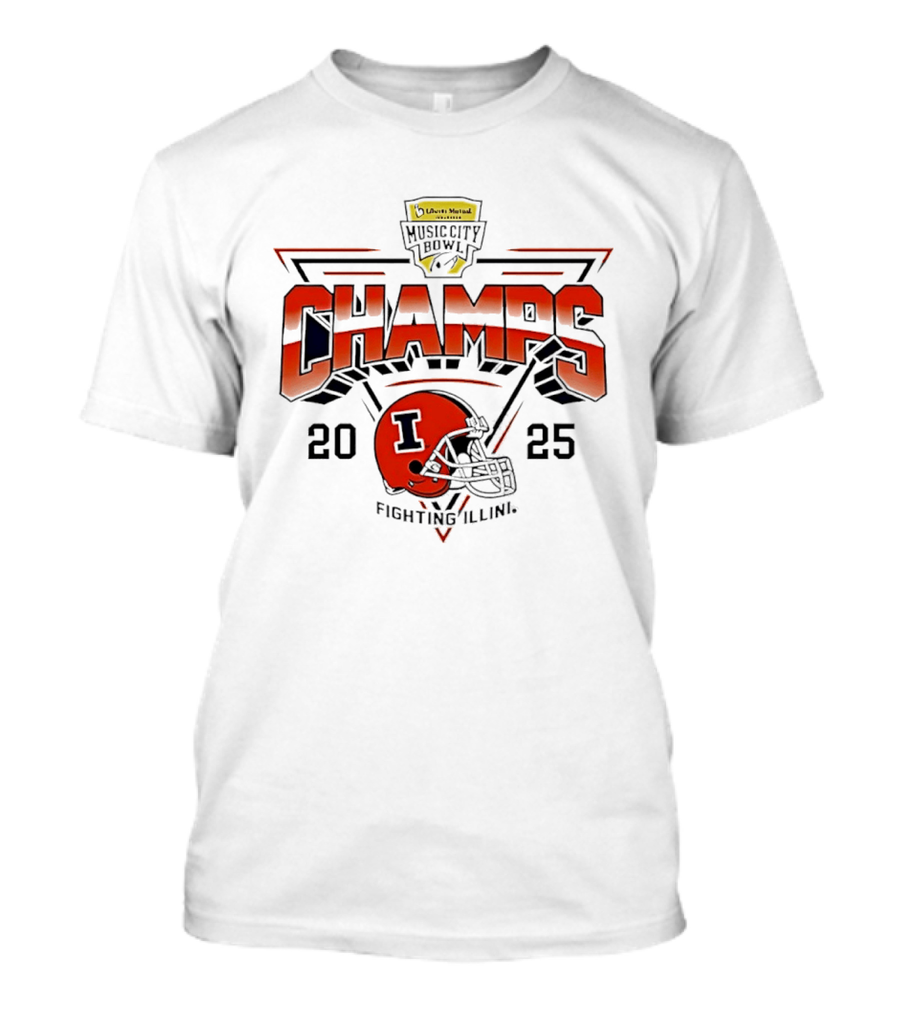 Illinois Fighting Illini 2025 Music City Bowl Champs Helmet T-Shirt