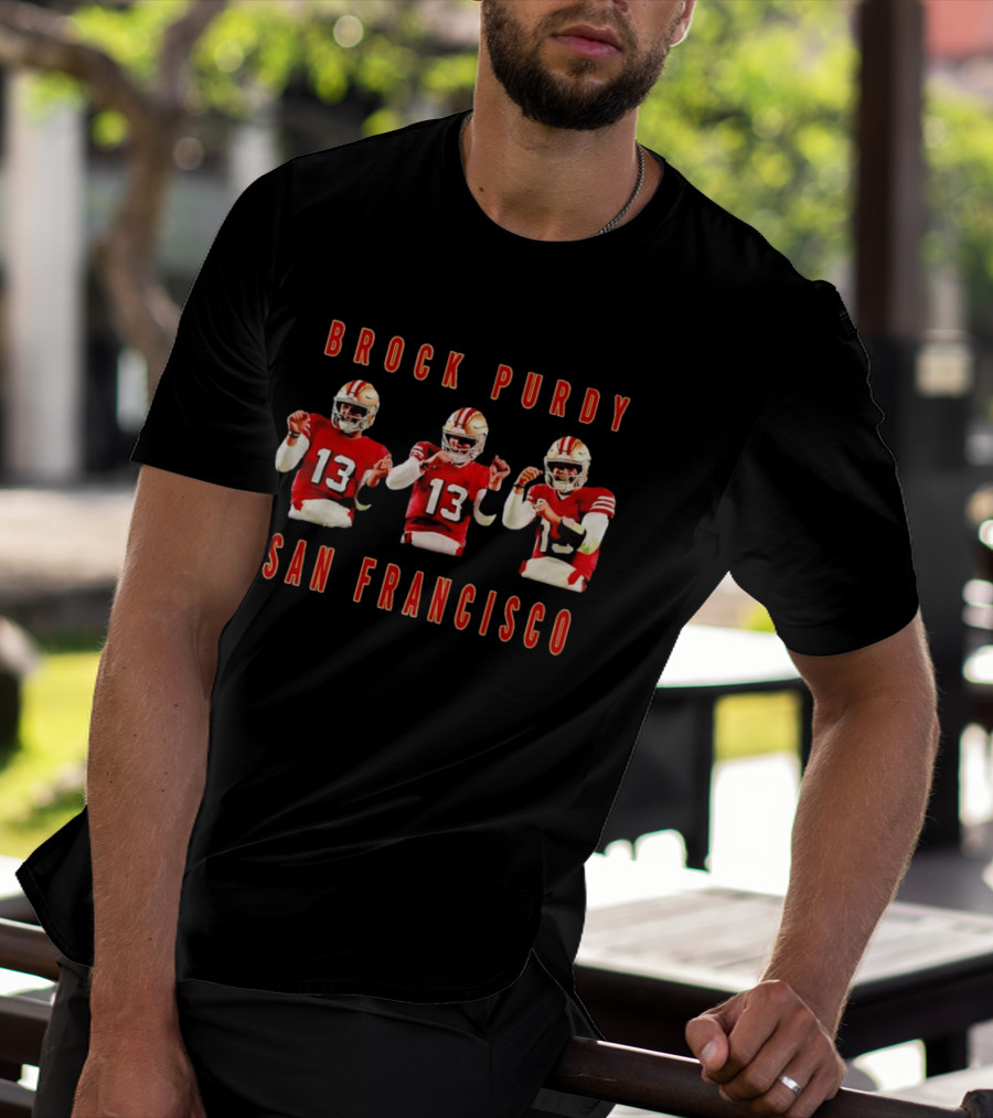 Brock Purdy 13 San Francisco 49ers Victory Celebration Red Uniform T-Shirt