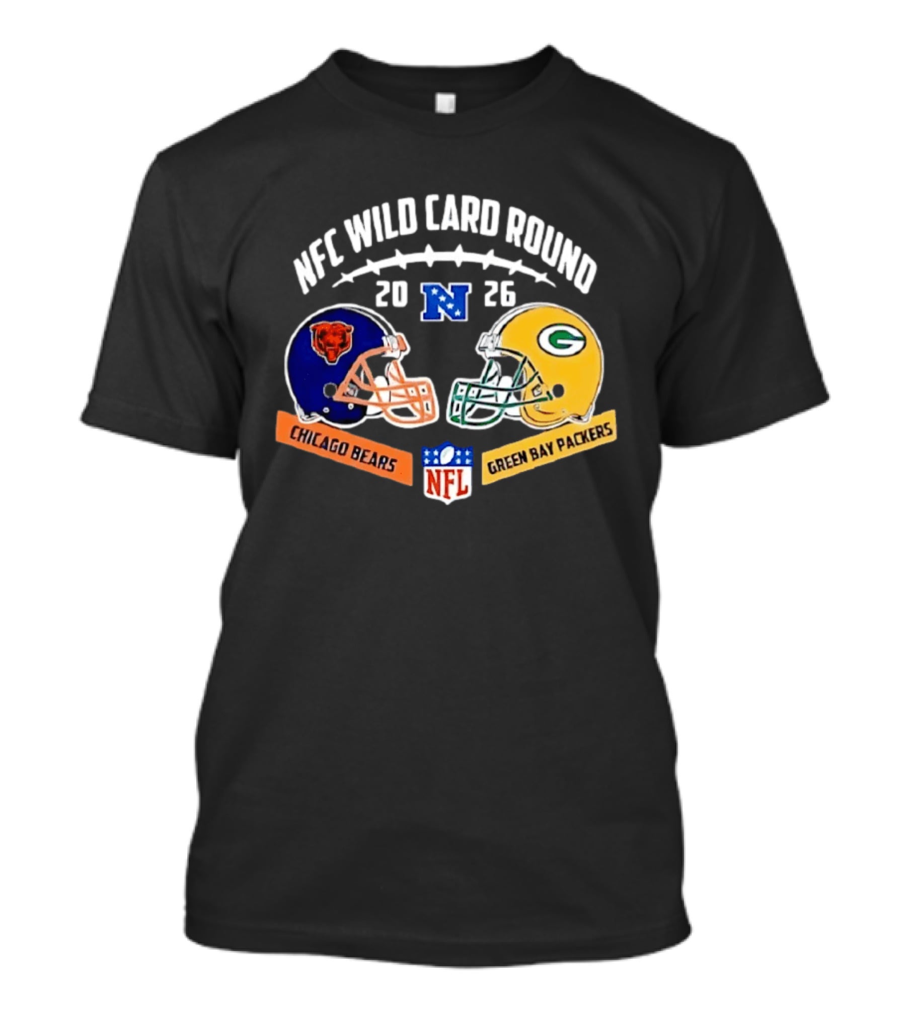 NFC Wild Card Round 2026 Chicago Bears Vs Green Bay Packers NFL Helmet Matchup T-Shirt