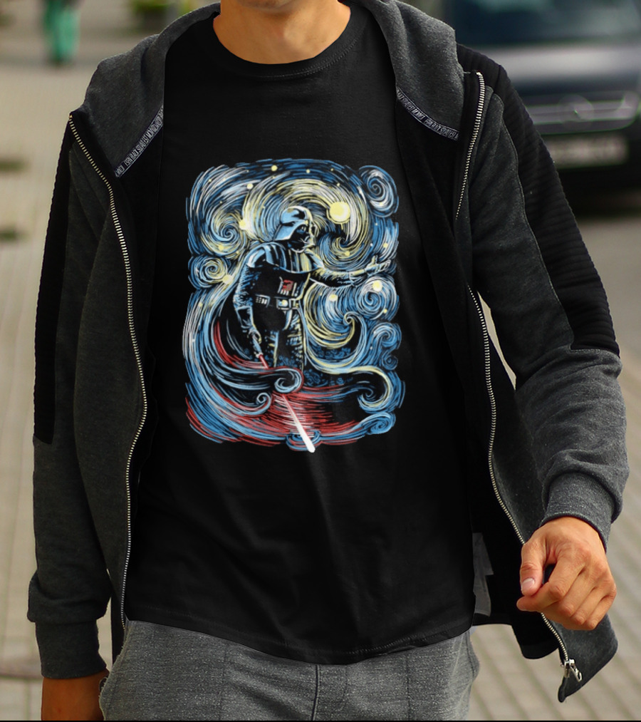 Darth Vader Starry Night Style Fusion Van Gogh Fantasy T-Shirt