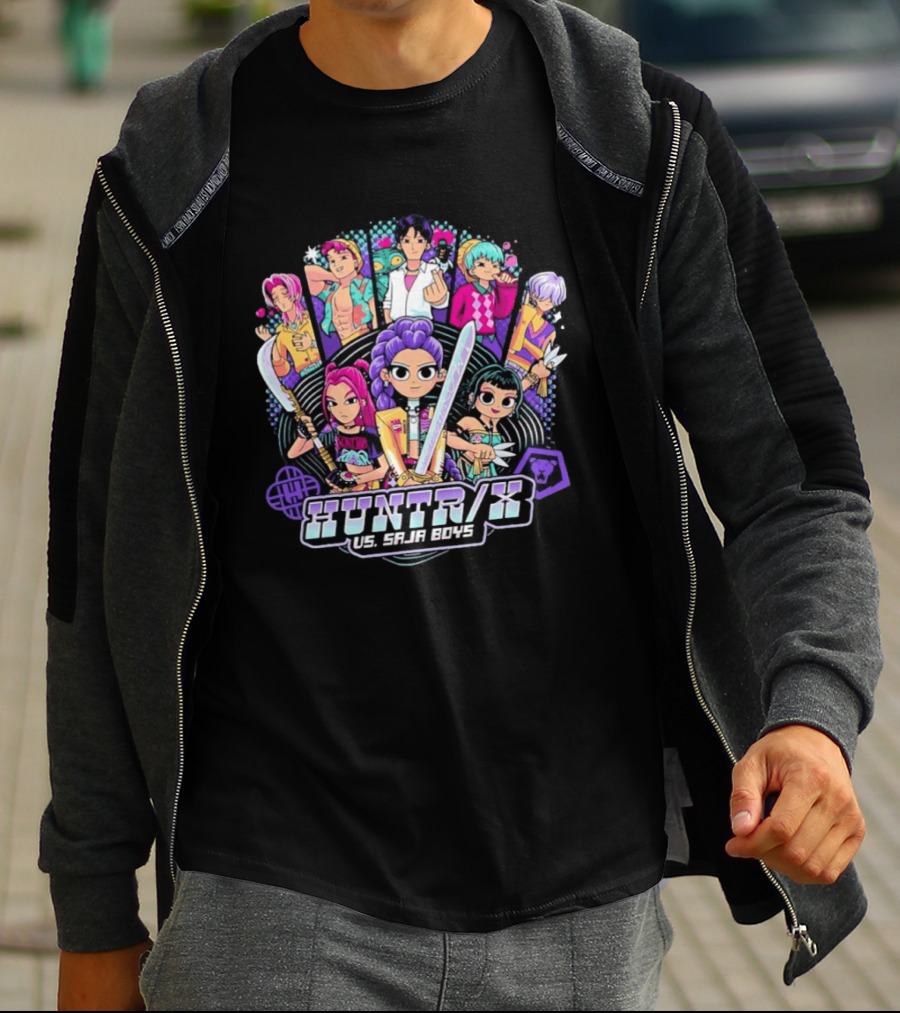 HUNTR/K Vs Saja Boys KPop Demon Hunters Style Scott Pilgrim Vs The World T-Shirt