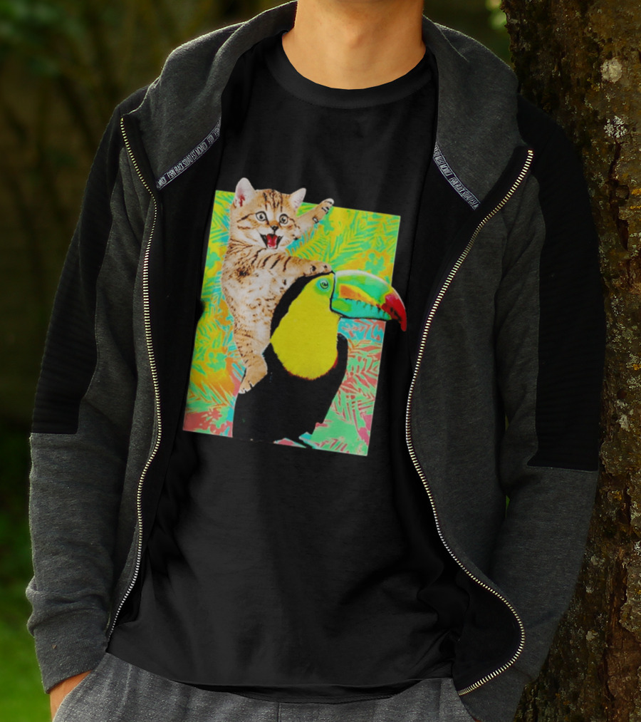 Liv And Maddie Joey Rooney Cat Toucan Ride Vibrant Animal Adventure T-Shirt