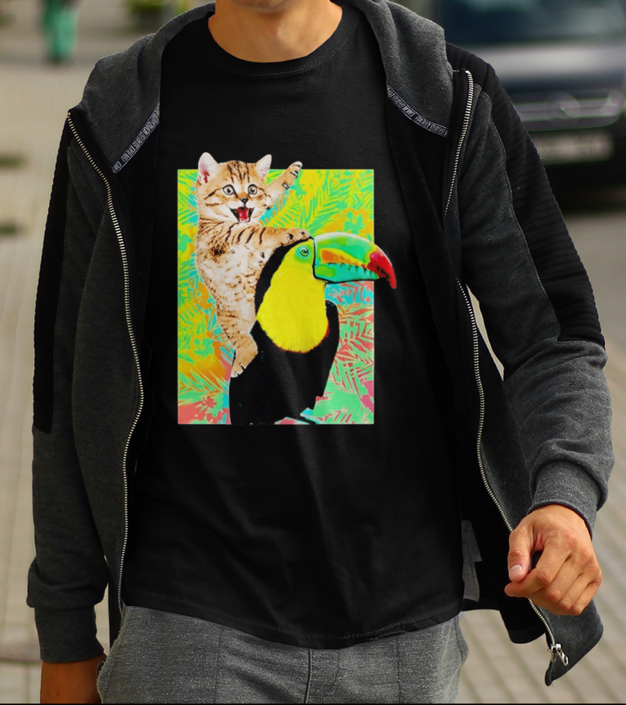 Liv And Maddie Joey Rooney Cat Toucan Ride Vibrant Animal Adventure T-Shirt