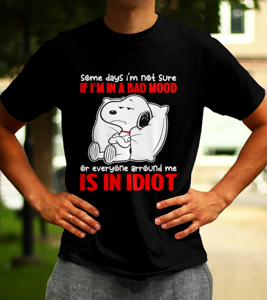 Snoopy Some Days Not Sure Bad Mood Or Everyone Is Idiot T-Shirt