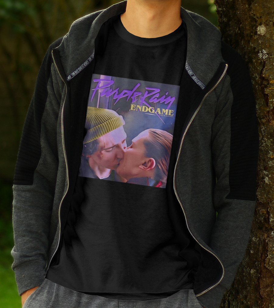 Purple Rain Endgame Mike Eleven Kissing Stranger Things T-Shirt