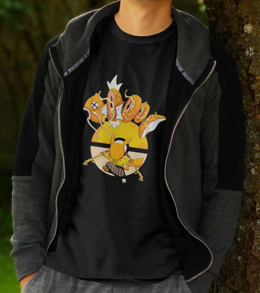 Magikarp And Pikachu Thunder Sashimi Showdown Ultimate Battle T-Shirt
