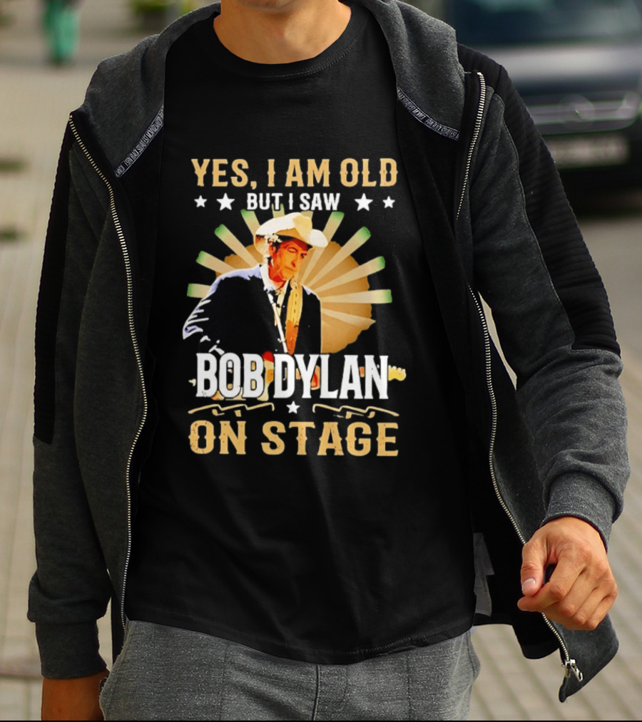 Yes I Am Old But I Saw Bob Dylan On Stage Vintage Starburst Cowboy Hat T-Shirt