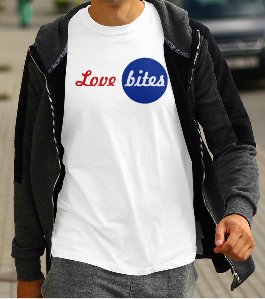 Love Bites Retro Red Blue T-Shirt