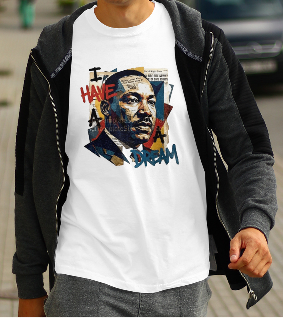 Martin Luther King Jr I Have A Dream Civil Rights Newspaper Collage T-Shirt