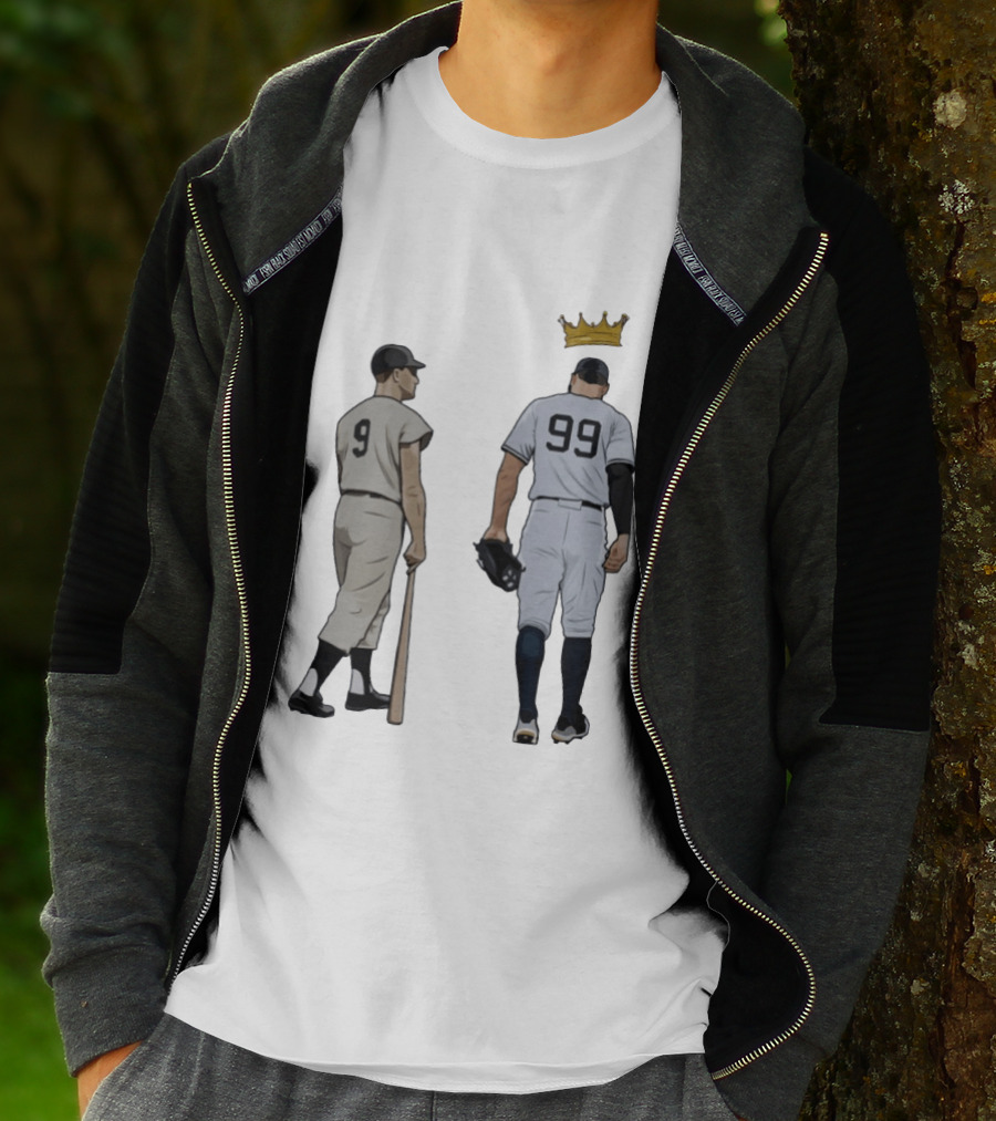 Roger Maris 9 Aaron Judge 99 Crown New York Yankees Fleece T-Shirt