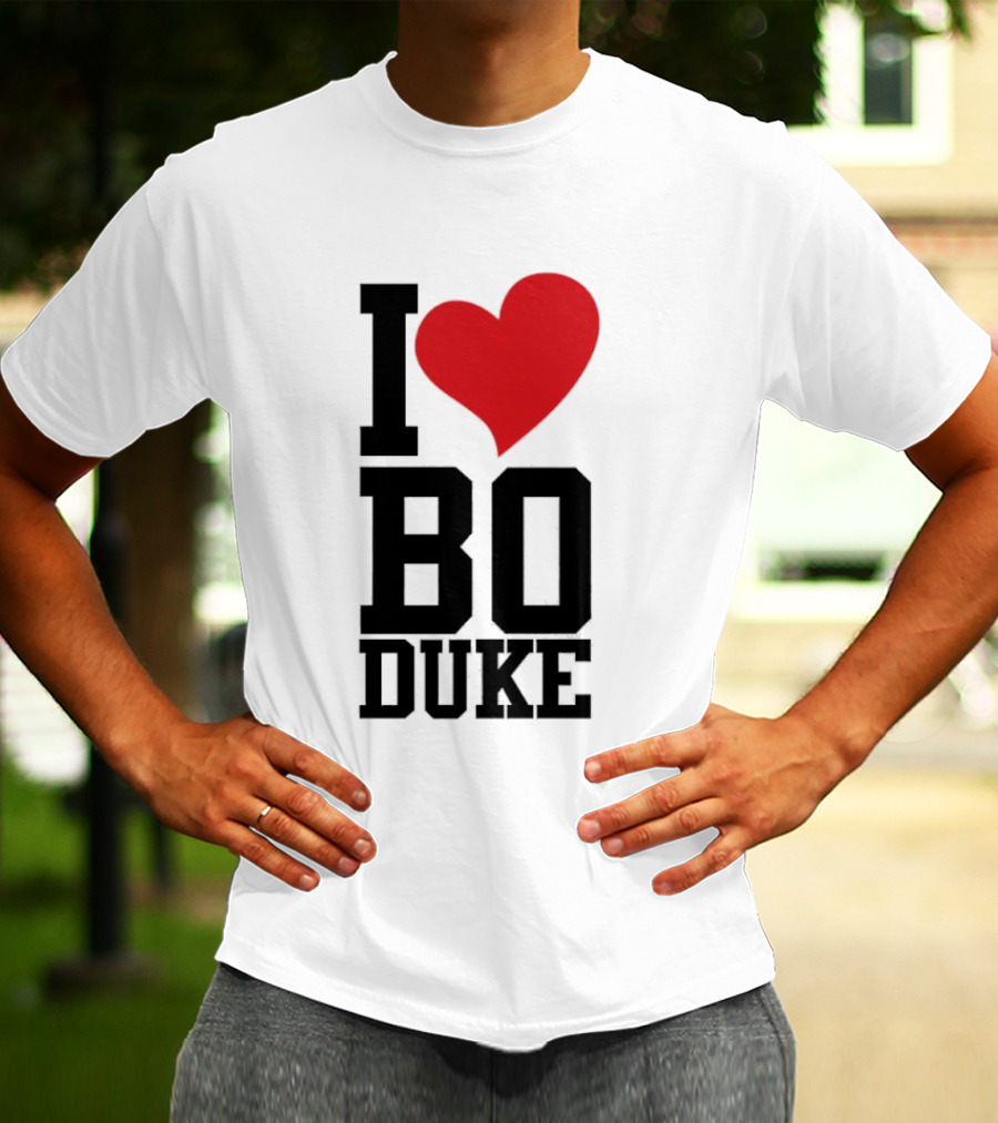 I Love Bo Duke Red Heart Classic Fan T-Shirt