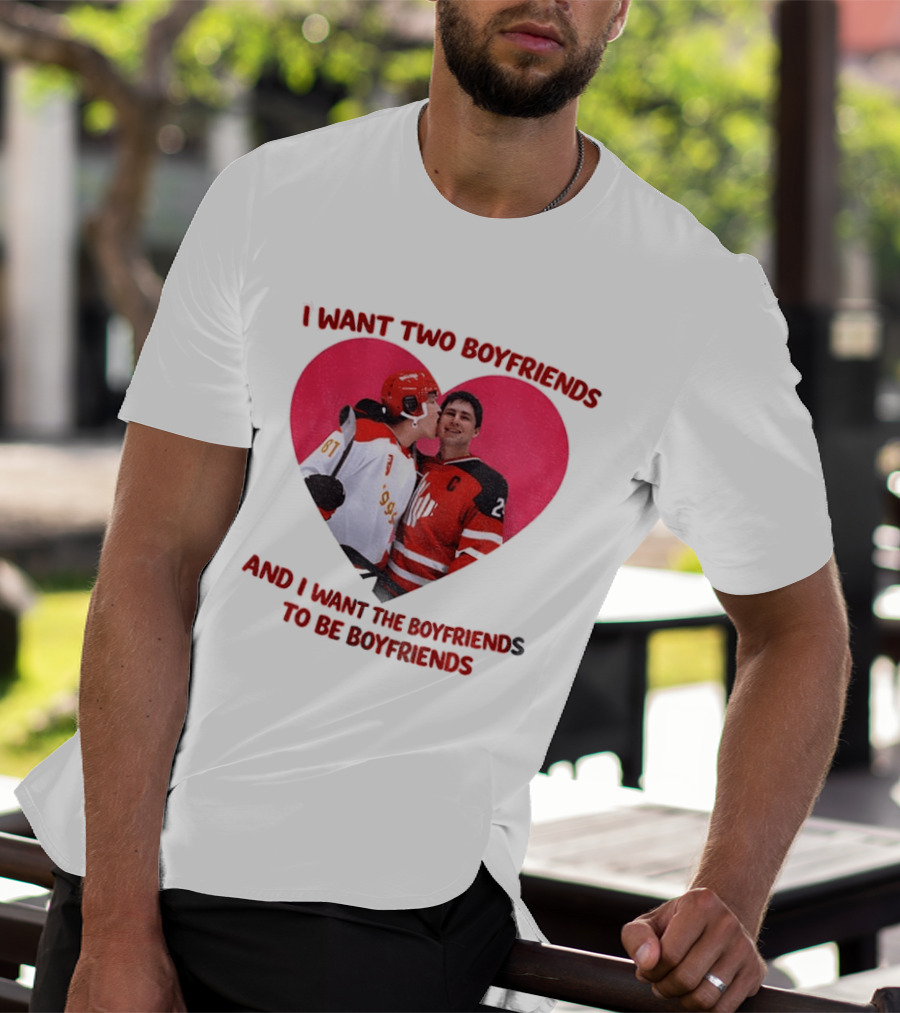 Ilya Shane I Want Two Boyfriends Heated TV Pink Heart Movie Ice Hockey Players T-Shirt
