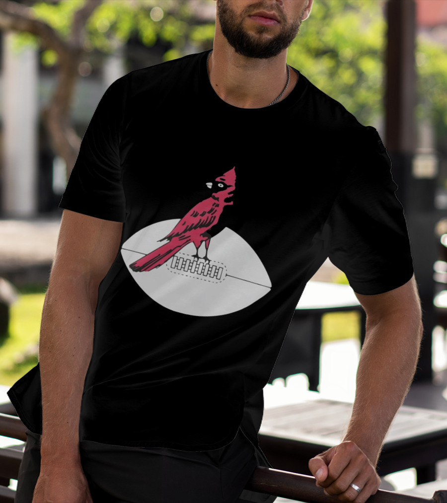 Arizona Cardinals Bird On Football T-Shirt