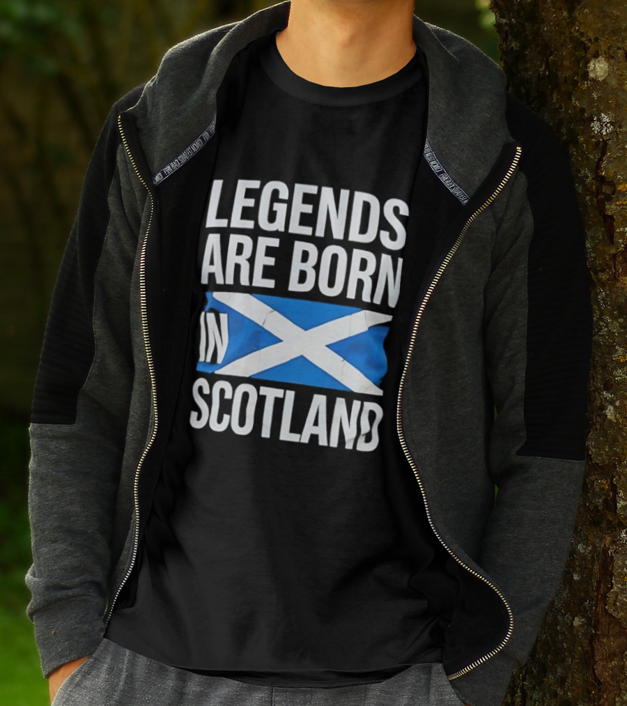 Legends Are Born In Scotland Flag St Andrews Cross Celebration T-Shirt