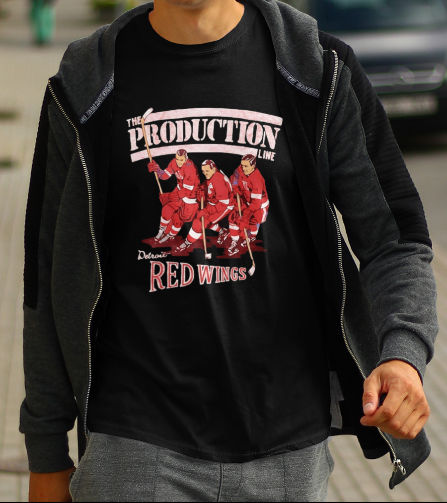 Detroit Red Wings The Production Line Hockey Legends T-Shirt