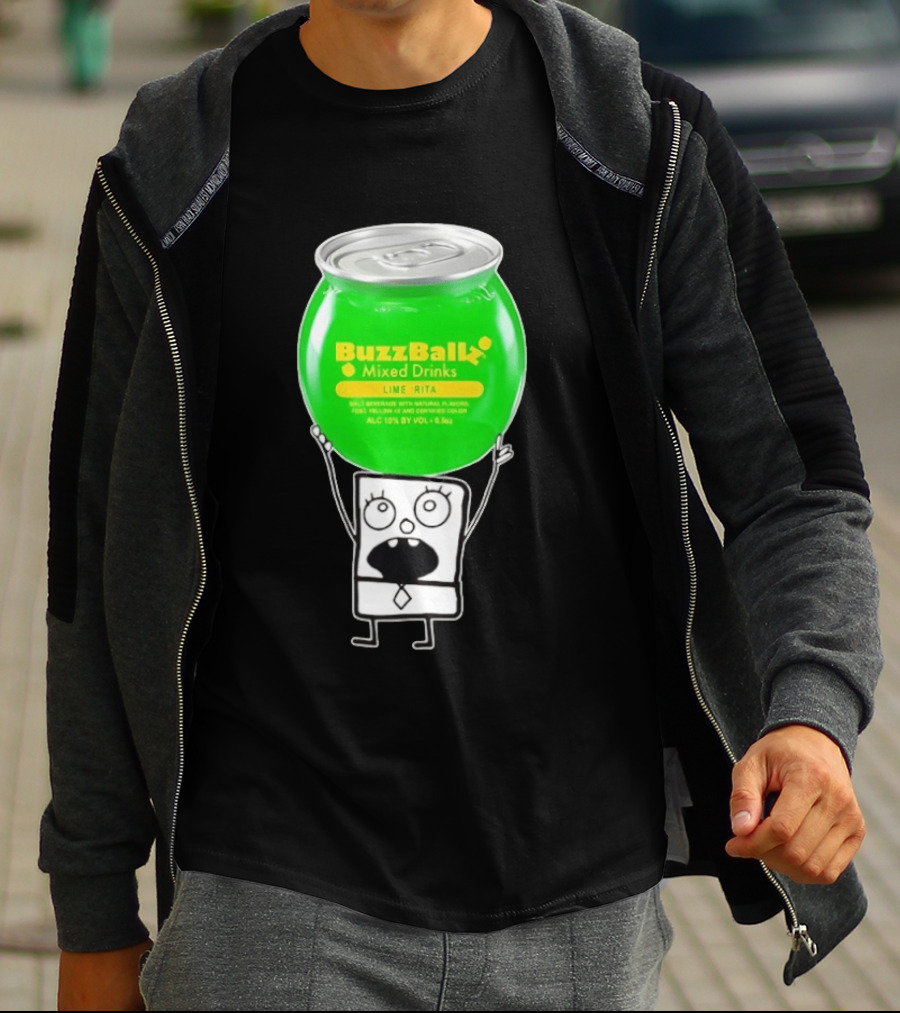 Doodlebob With BuzzBallz Lime Rita Mixed Drinks Can T-Shirt