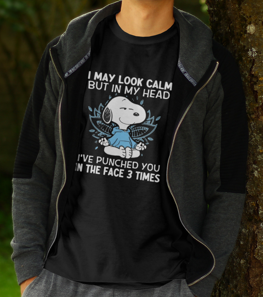 Snoopy I May Look Calm But In My Head I’ve Punched You In The Face 3 Times T-Shirt