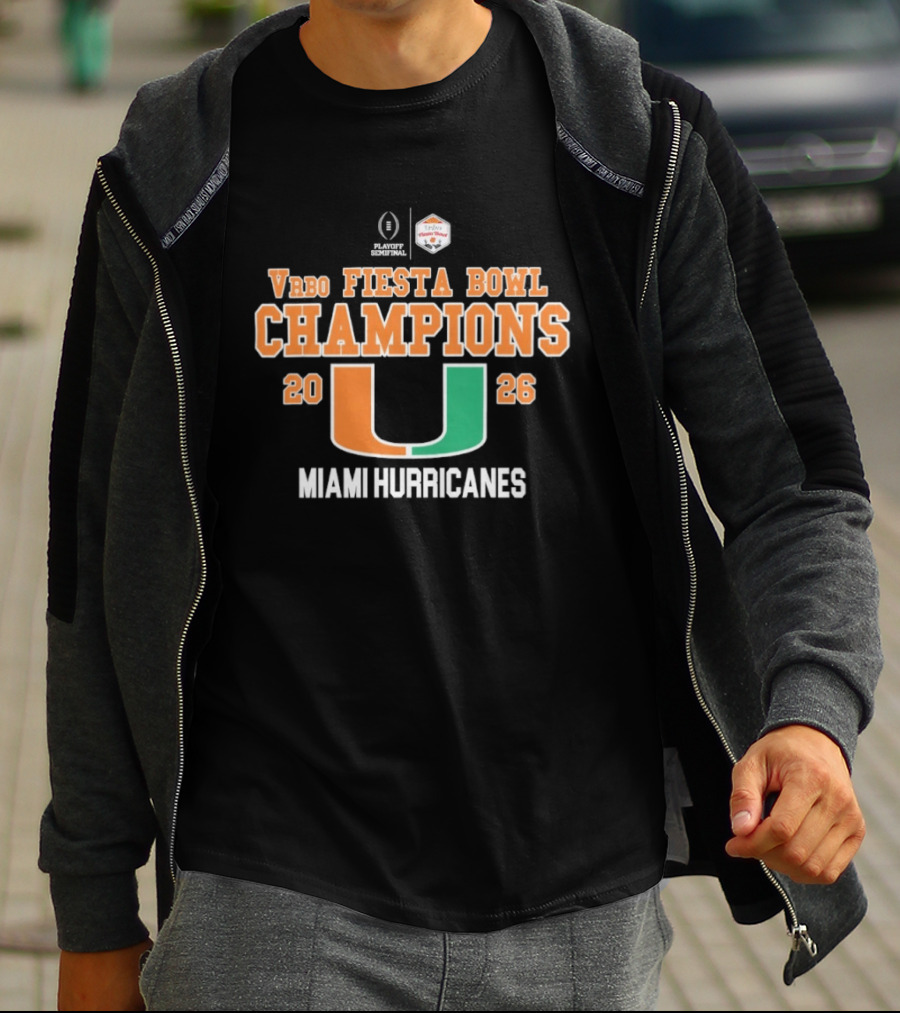 Vrbo Fiesta Bowl Champions 2026 Miami Hurricanes T-Shirt