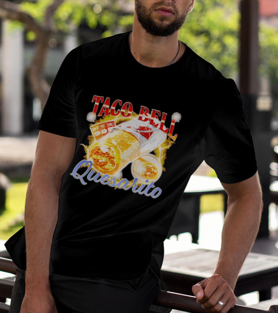 Taco Bell Quesarito Bold Text Fiery T-Shirt