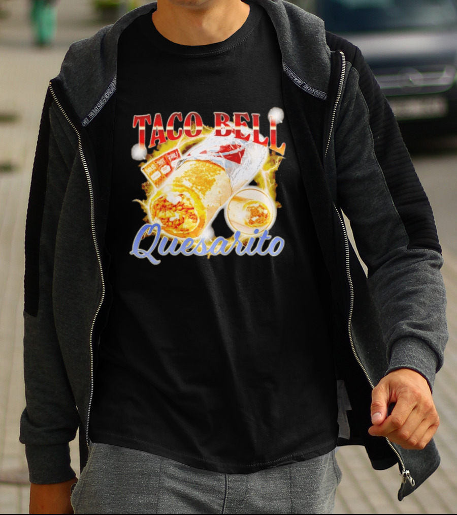 Taco Bell Quesarito Bold Text Fiery T-Shirt