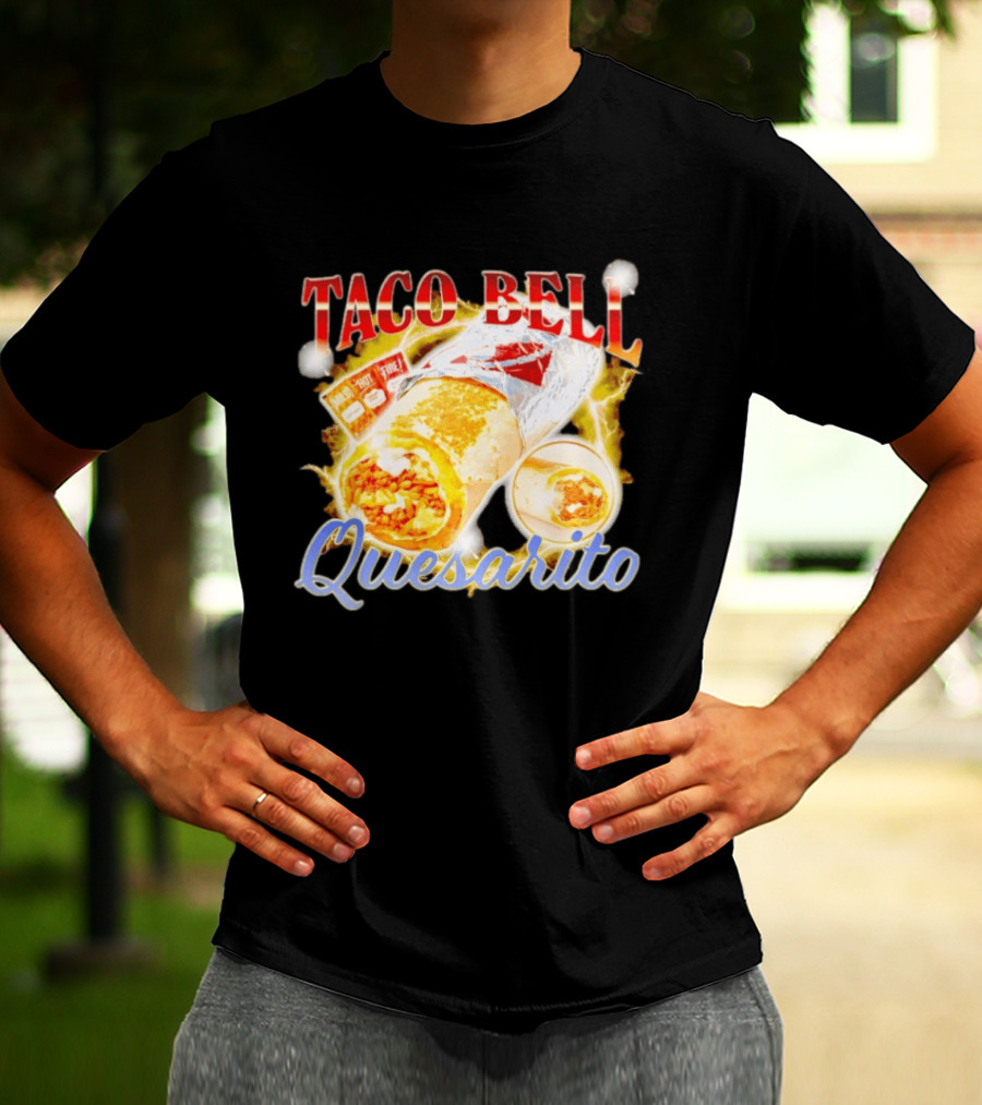 Taco Bell Quesarito Bold Text Fiery T-Shirt