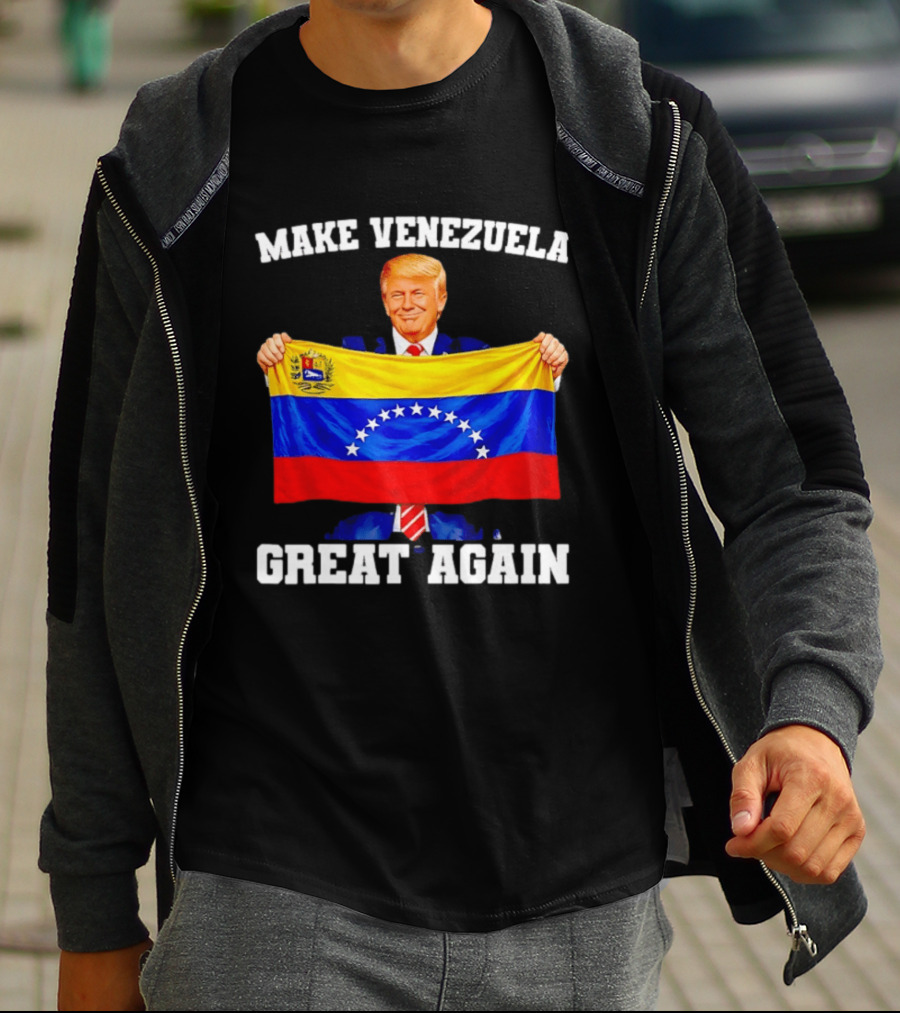 Make Venezuela Great Again Trump Holding Venezuelan Flag T-Shirt