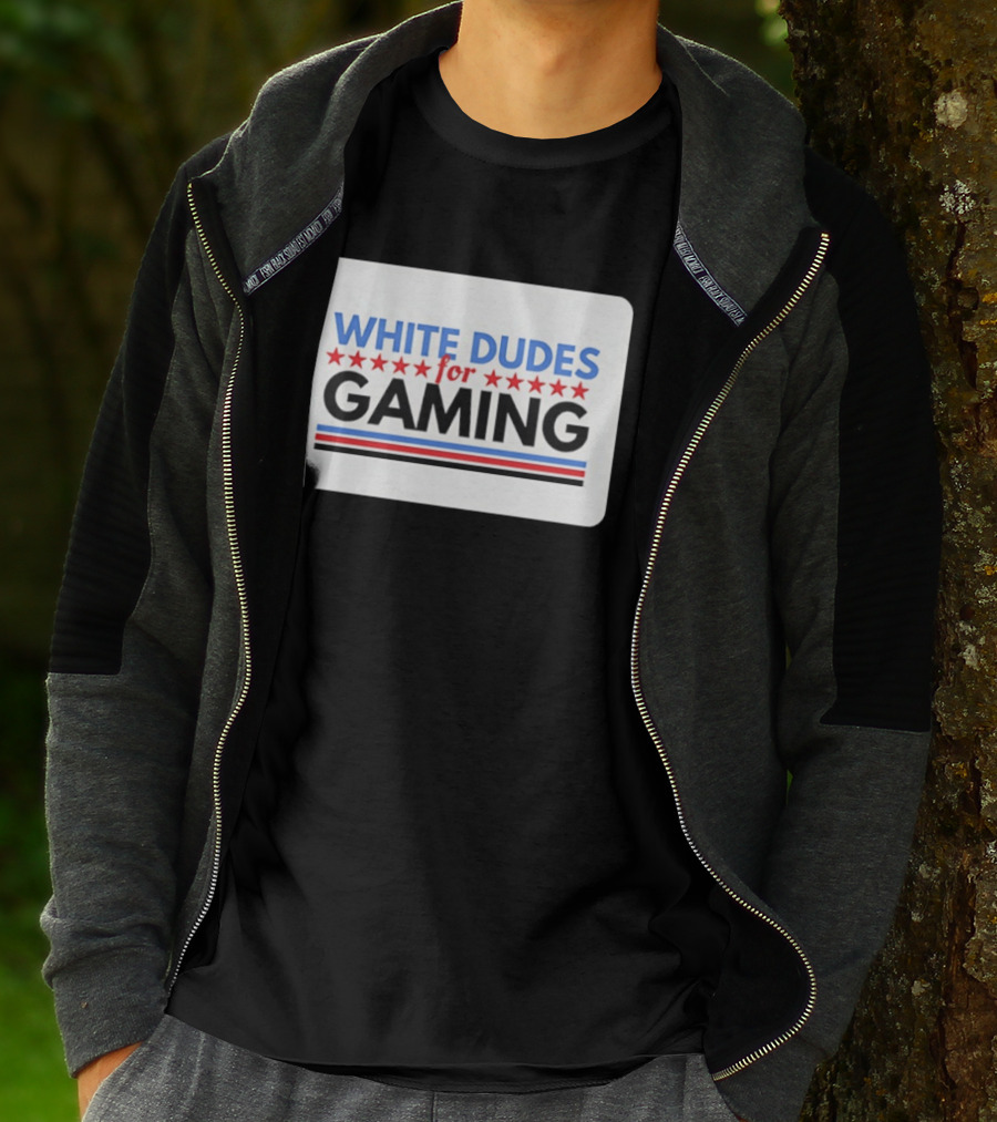 White Dudes For Gaming Stars Stripes T-Shirt