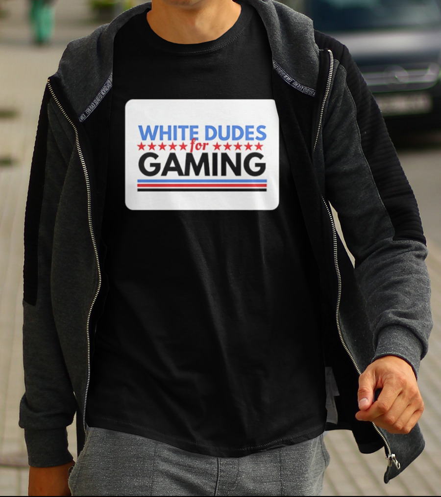 White Dudes For Gaming Stars Stripes T-Shirt