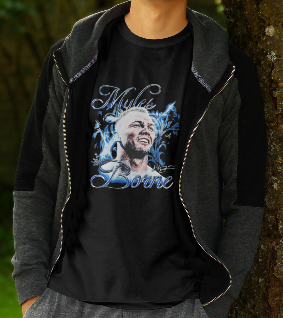 WWE Myles Borne Retro Blue Script Signature T-Shirt
