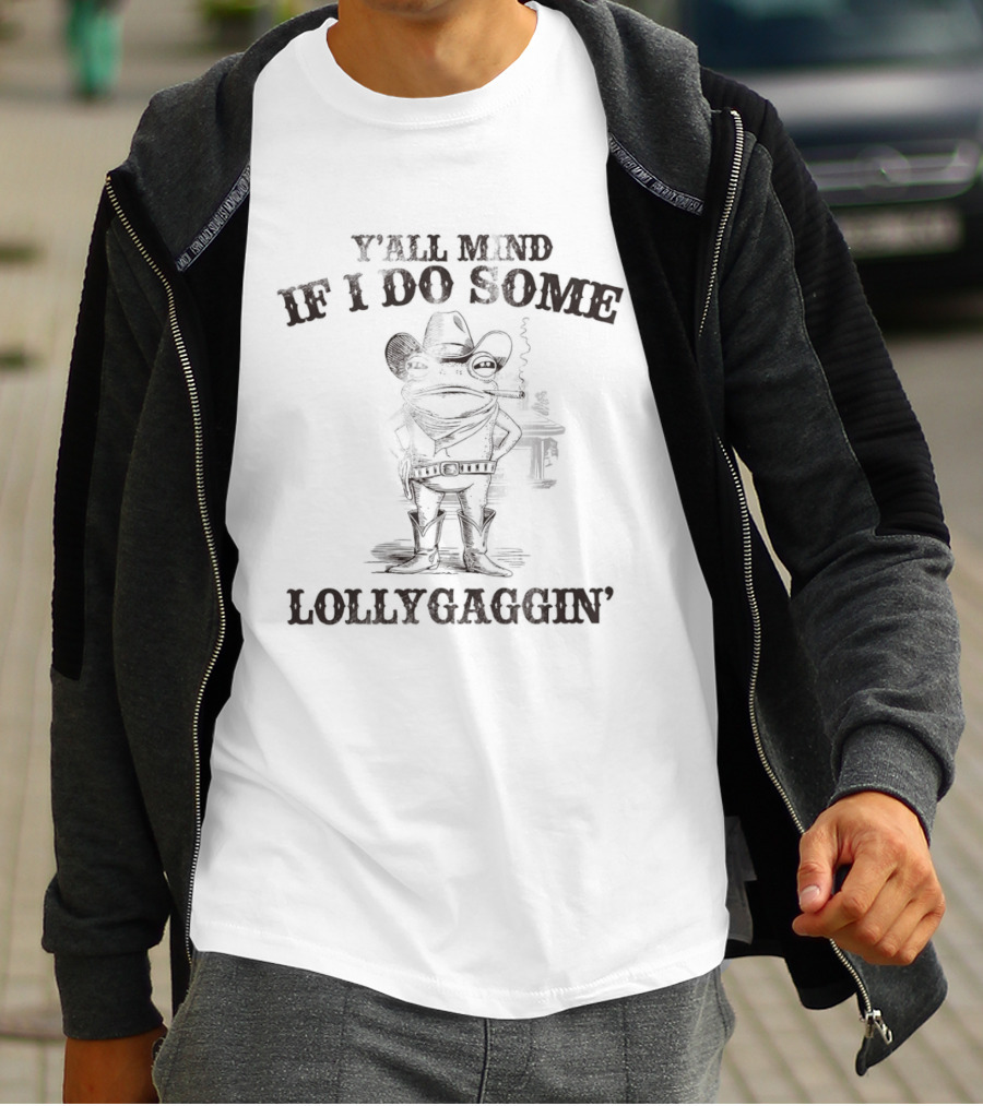 Cowboy Frog Y’all Mind If I Do Some Lollygagging Vintage T-Shirt