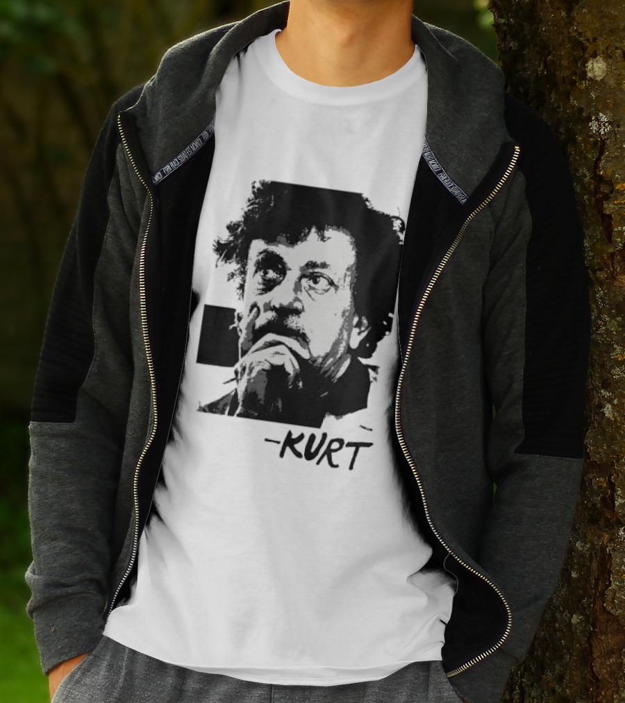 Kurt Vonnegut Vintage Portrait Signature T-Shirt