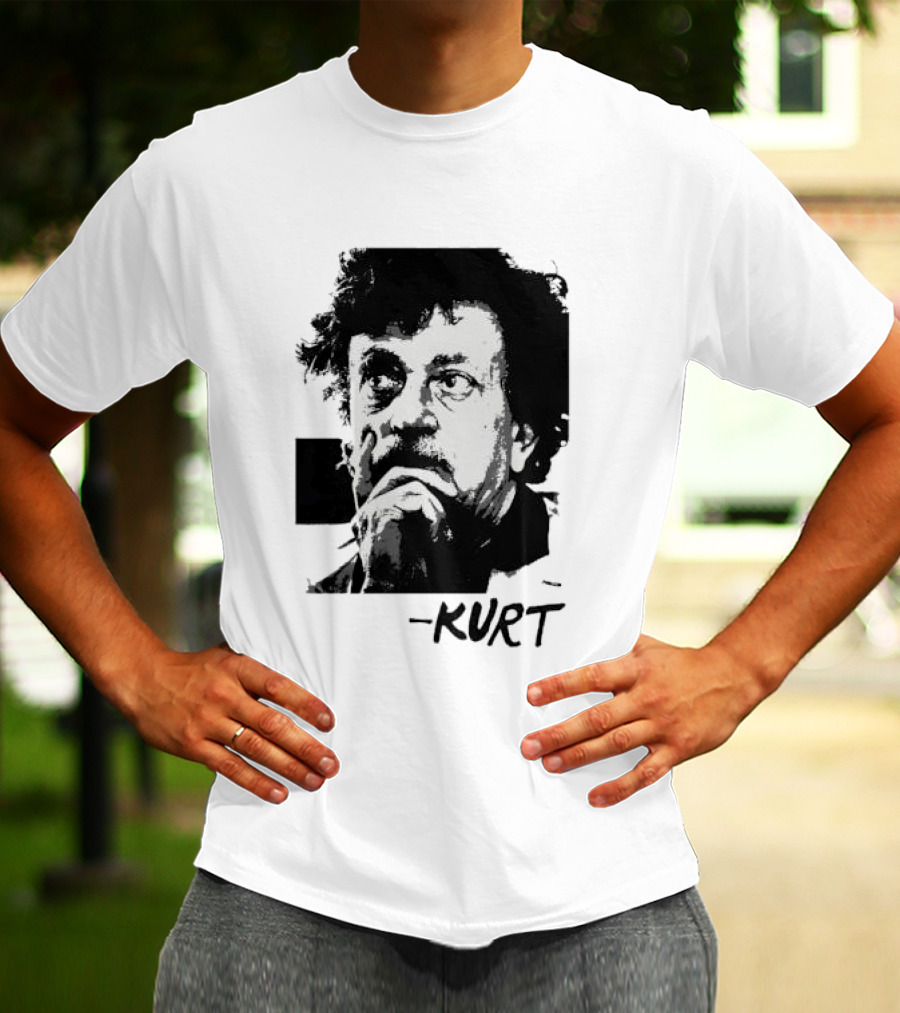 Kurt Vonnegut Vintage Portrait Signature T-Shirt
