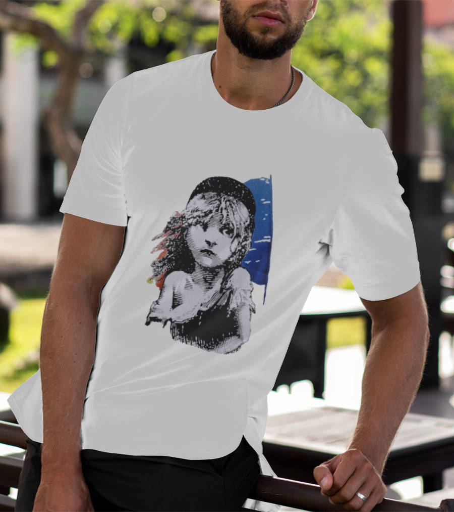Les Miserables Cosette Vintage Illustration Blue Red T-Shirt