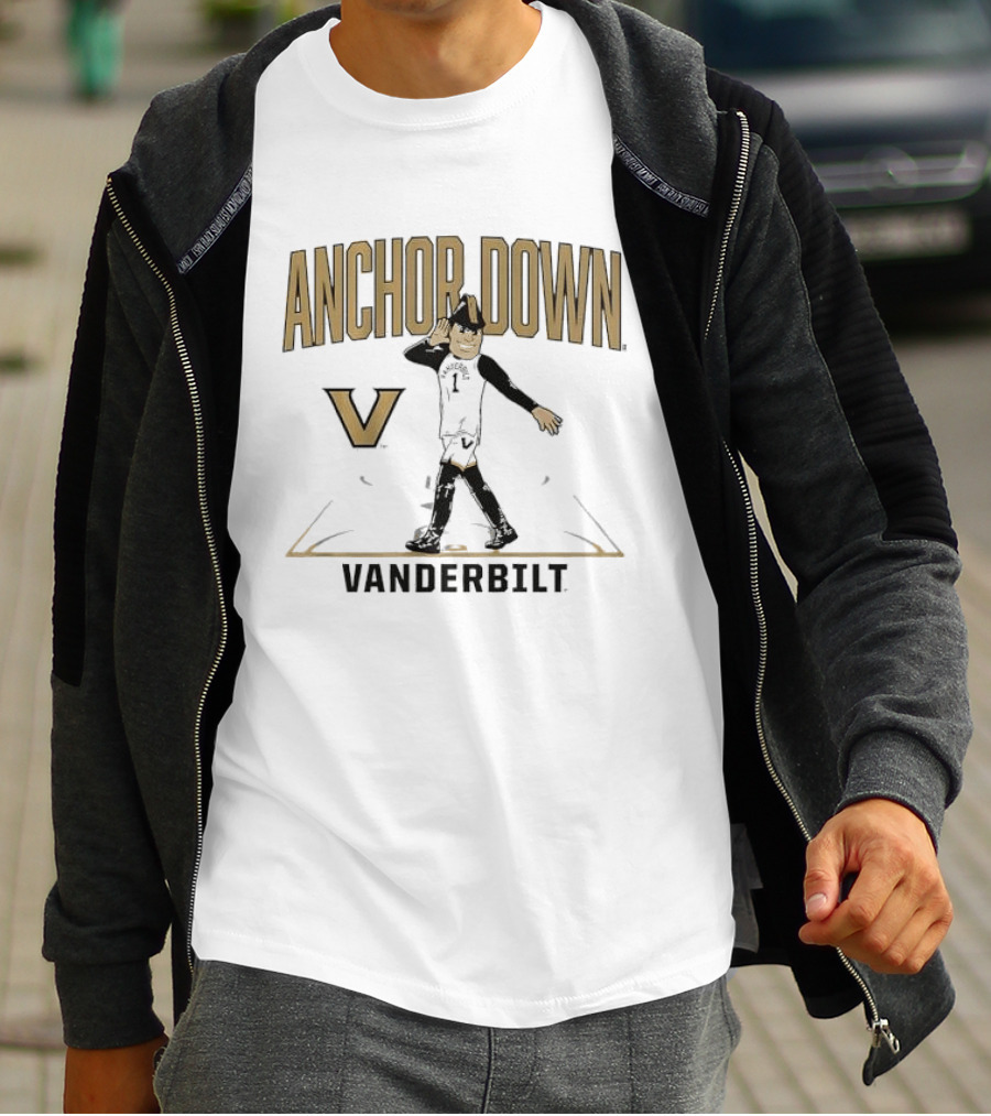 Vanderbilt Anchor Down Basketball Court Mascot V T-Shirt