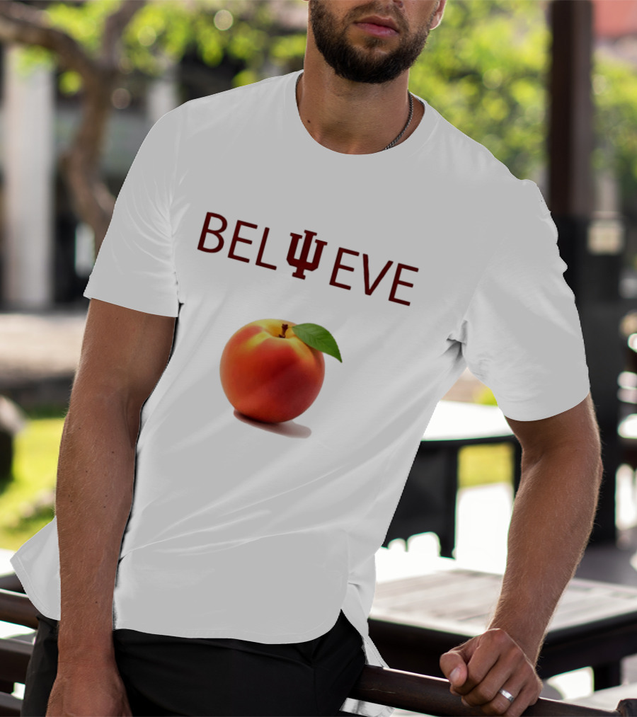 Believe Indiana Hoosiers Football Peach T-Shirt