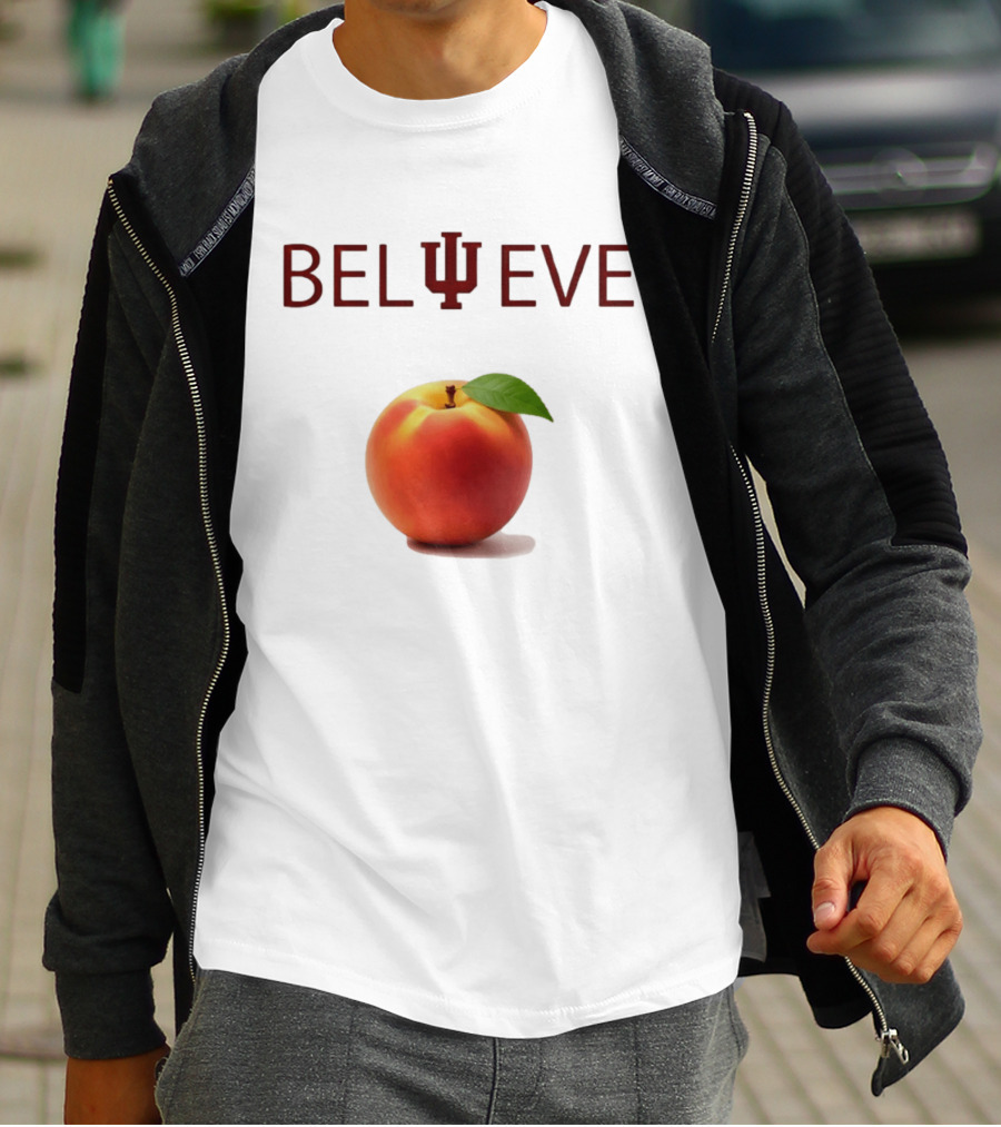 Believe Indiana Hoosiers Football Peach T-Shirt