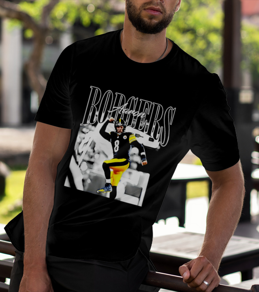 Rodgers 8 Steelers Black And Yellow Football Player T-Shirt