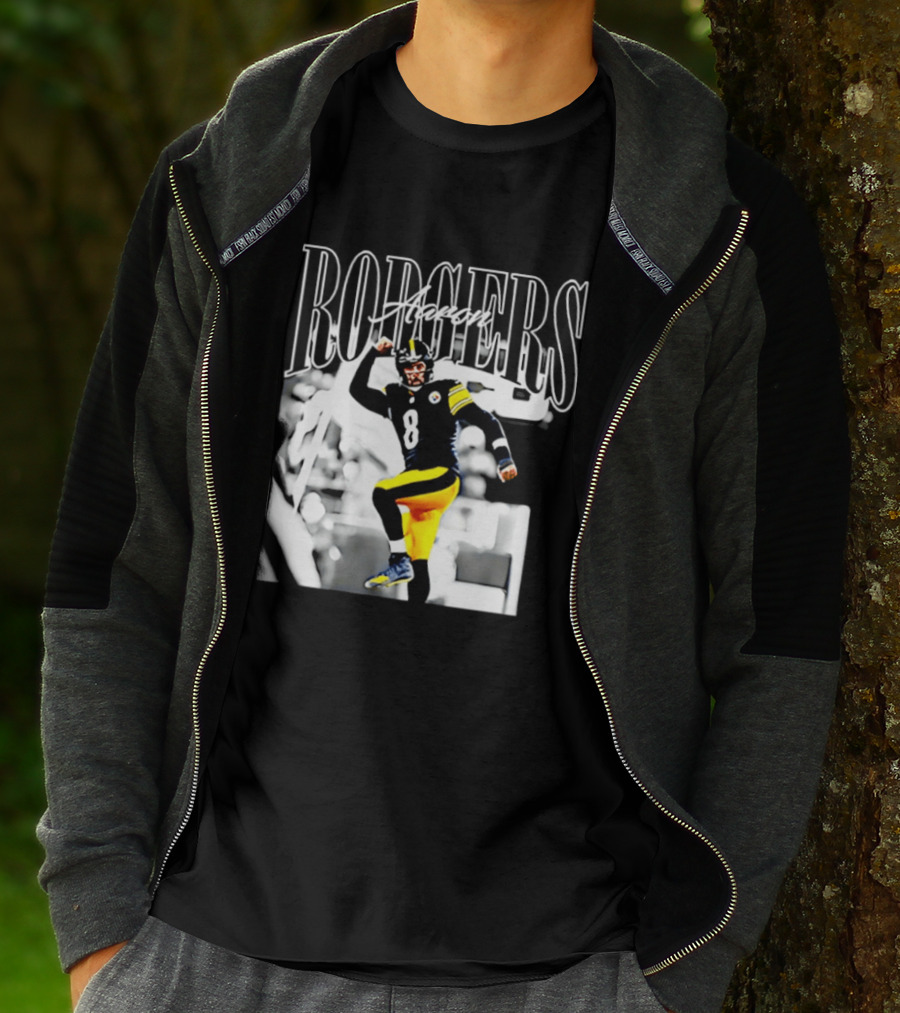 Rodgers 8 Steelers Black And Yellow Football Player T-Shirt