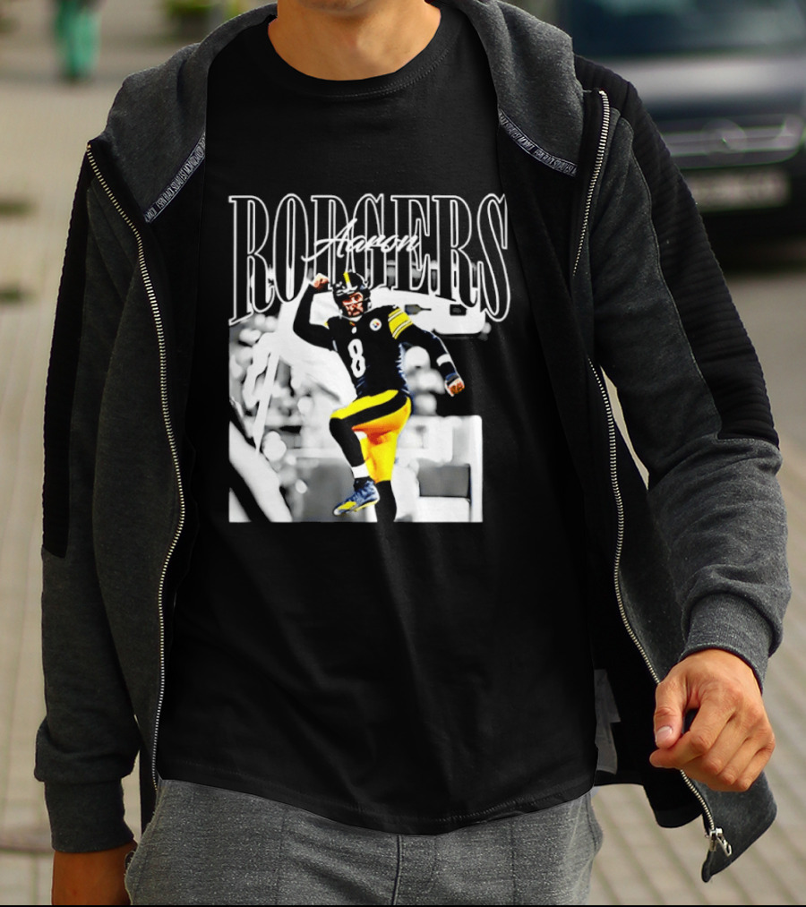 Rodgers 8 Steelers Black And Yellow Football Player T-Shirt
