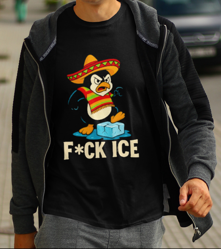 Angry Penguin Sombrero F*ck Ice T-Shirt
