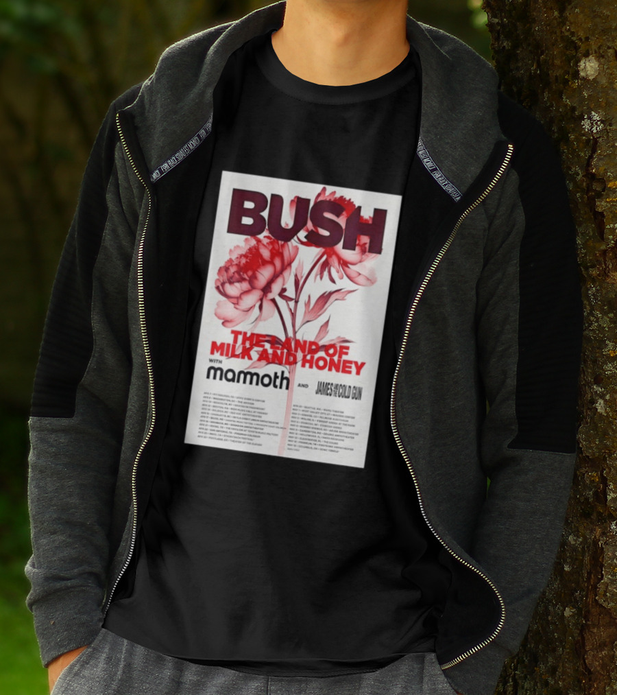 BUSH The Land Of Milk And Honey Tour 2026 Featuring Mammoth And James And The Cold Gun T-Shirt