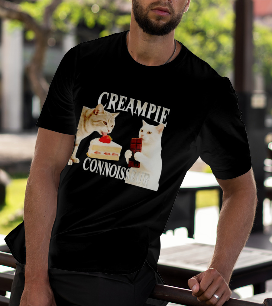 Cats Creampie Connoisseur Strawberry Cake Chocolate Bar T-Shirt