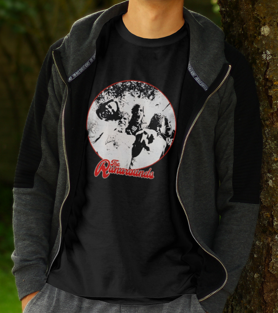 The Runarounds Band Black And White Circle Group Photo T-Shirt