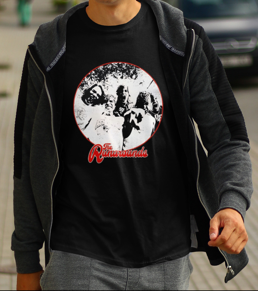 The Runarounds Band Black And White Circle Group Photo T-Shirt