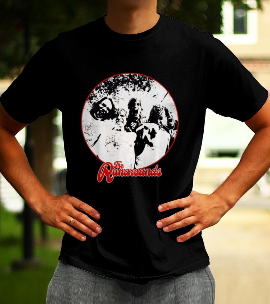 The Runarounds Band Black And White Circle Group Photo T-Shirt