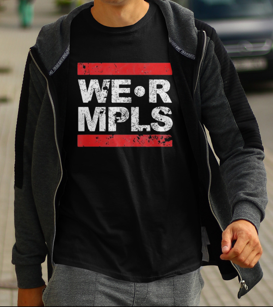 WE R MPLS Minneapolis Retro Distressed Bold T-Shirt